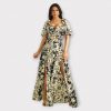 ANA ROBE MAXI À DÉTAIL FENTE AVEC CEINTURE