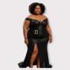 CANDICE ROBE LONGUE À PAILLETTES À ÉPAULES DÉNUDÉES