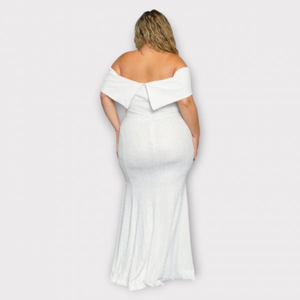 MARCHE ROBE LONGUE À PAILLETTES À ÉPAULES DÉNUDÉES