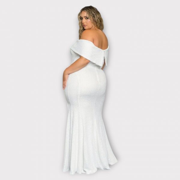 MARCHE ROBE LONGUE À PAILLETTES À ÉPAULES DÉNUDÉES