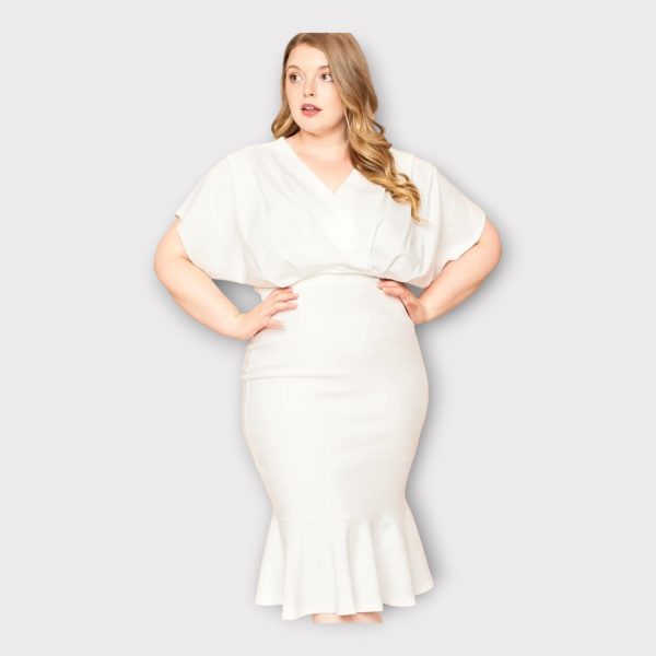 MARY ROBE MI-LONGUE PLISSÉE À ÉPAULES TOMBANTES