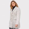 PIALE VESTE PIED -DE-POULE GRISE MI-LONGUE CINTRÉE