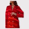 ROXANA VESTE ROBE CROISÉE UNIE AVEC BOUTONNANGE DORÉ