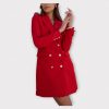 ROXANA VESTE ROBE CROISÉE UNIE AVEC BOUTONNANGE DORÉ