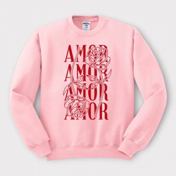 SARA SWEAT-SHIRT RAS DU COUP ROSE AMOR