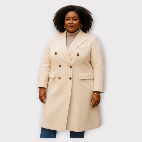 TONIA VESTE MANTEAU LONG CROISÉE CINTRÉE