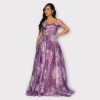 YOLANDE ROBE LONGUE CORSET EN ORGANZA À IMPRIMÉ FLORAL
