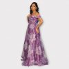 YOLANDE ROBE LONGUE CORSET EN ORGANZA À IMPRIMÉ FLORAL
