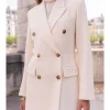 ZELIA VESTE MANTEAU LONG CROISÉE CINTRÉE