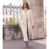 ZELIA VESTE MANTEAU LONG CROISÉE CINTRÉE