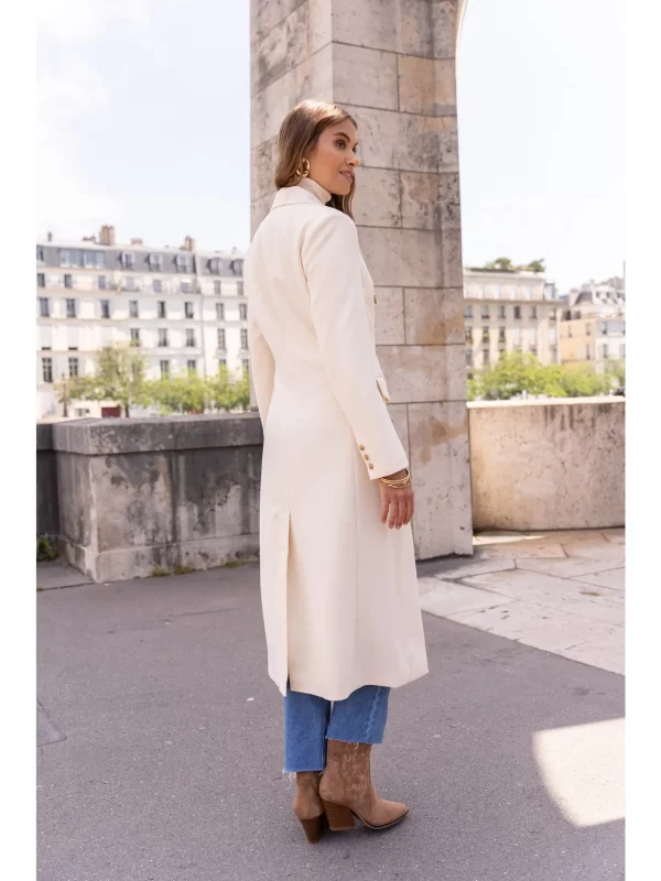 ZELIA VESTE MANTEAU LONG CROISÉE CINTRÉE