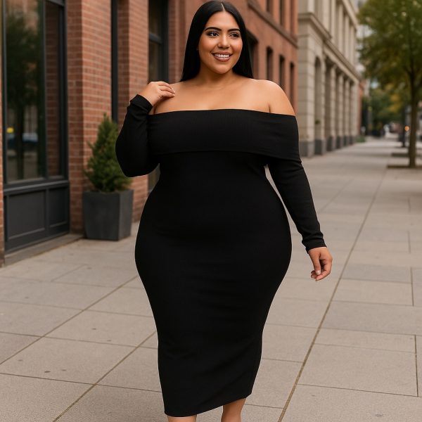 NOEMI ROBE EXTENSIBLE À ÉPAULES DENUSÉES PLUS