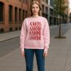 SARA SWEAT-SHIRT RAS DU COUP ROSE AMOR