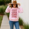 SARA SWEAT-SHIRT RAS DU COUP ROSE AMOR