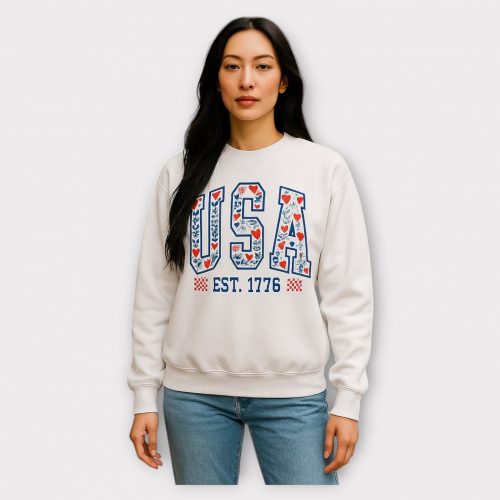 MAME SWEAT-SHIRT À COL ROND FLORAL USA
