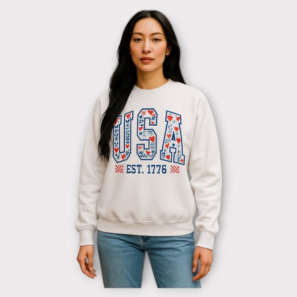 MAME SWEAT-SHIRT À COL ROND FLORAL USA