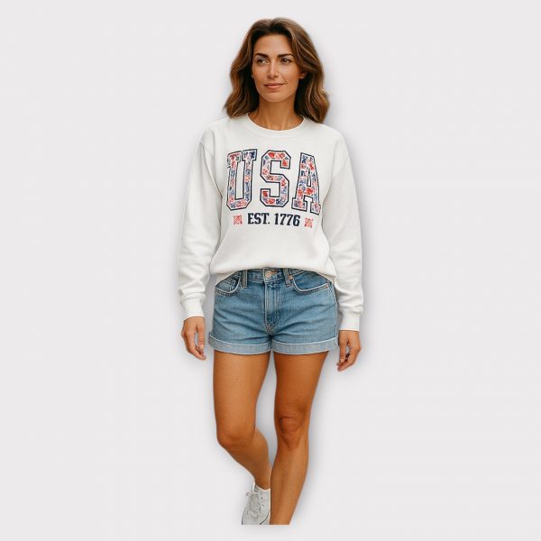 MAME SWEAT-SHIRT À COL ROND FLORAL USA