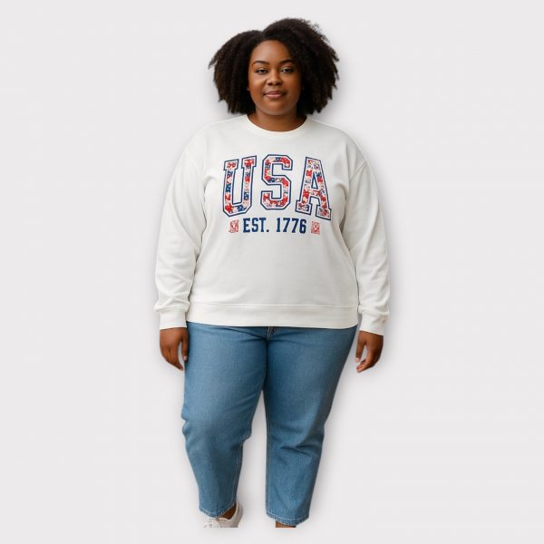 MAME SWEAT-SHIRT À COL ROND FLORAL USA