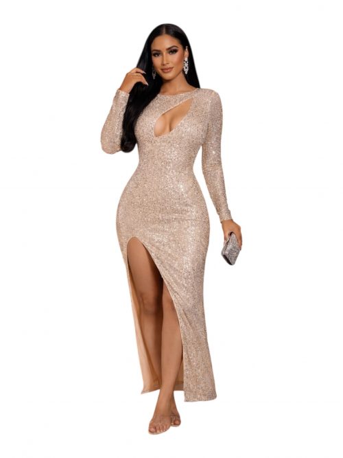 ADONIA ADONIA ROBE À SEQUINS À MANCHES LONGUES