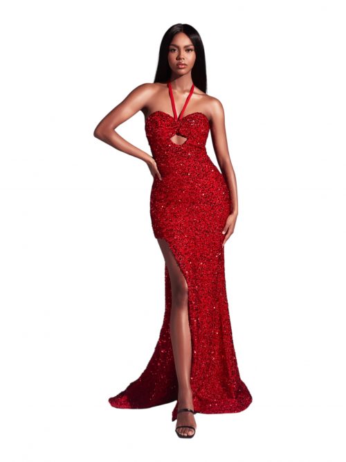 ELSA ROBE CINTRÉE À SEQUINS