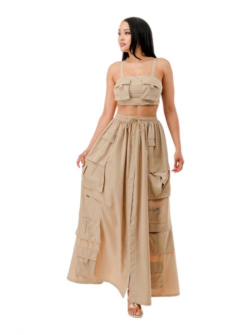 MAIE ENSEMBLE CROP TOP ET JUPE