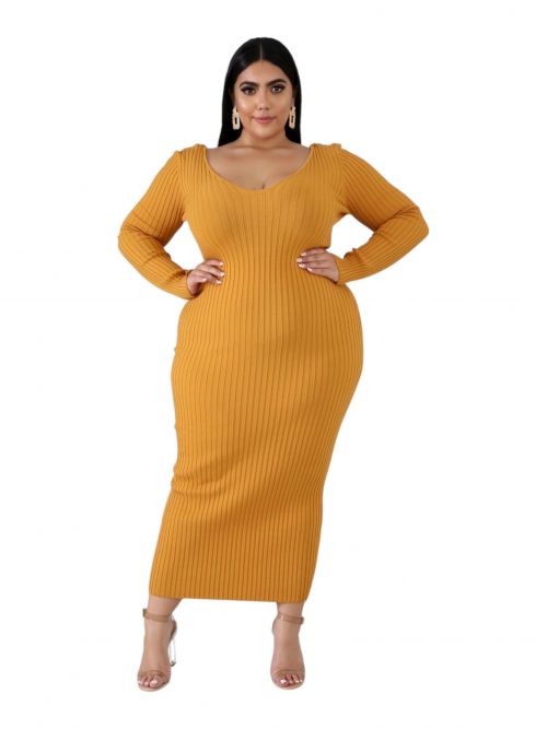 MARIE ROBE LONGUE EN TRICOT COTELÉ