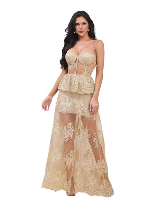 REBECCA REBECCA ROBE LONGUE À BRETELLES SPAGHETTI