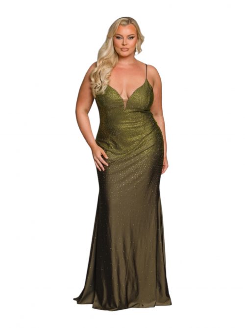 REGINA ROBE EN SPANDEX AVEC STRASS EMBELLIS