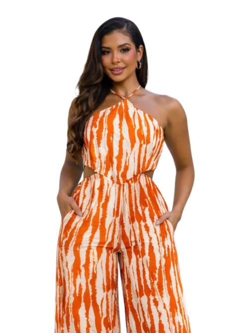 RITA COMBINAISON MONACO À DÉCOUPES ET JAMBES LARGES