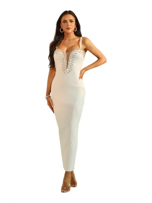 ROSALIE1 ROSALIE ROBE MIDI MOULANTE À ENCOLURE