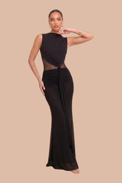 Cloé Robe longue nouée en maille