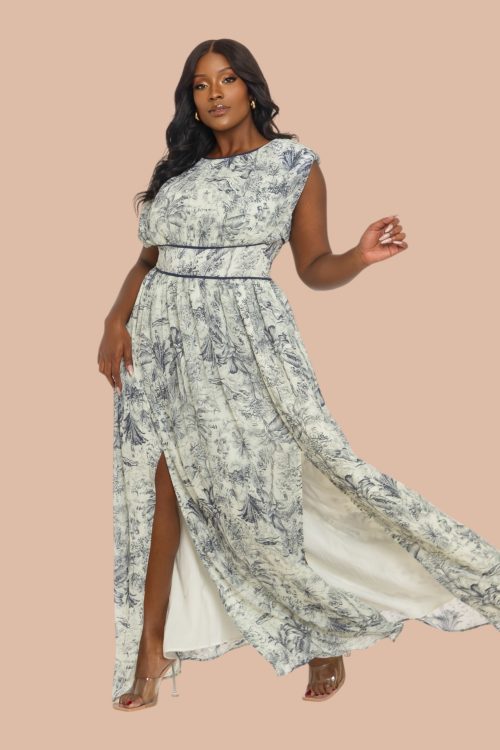 Faye Robe colonne en mousseline de soie imprimée