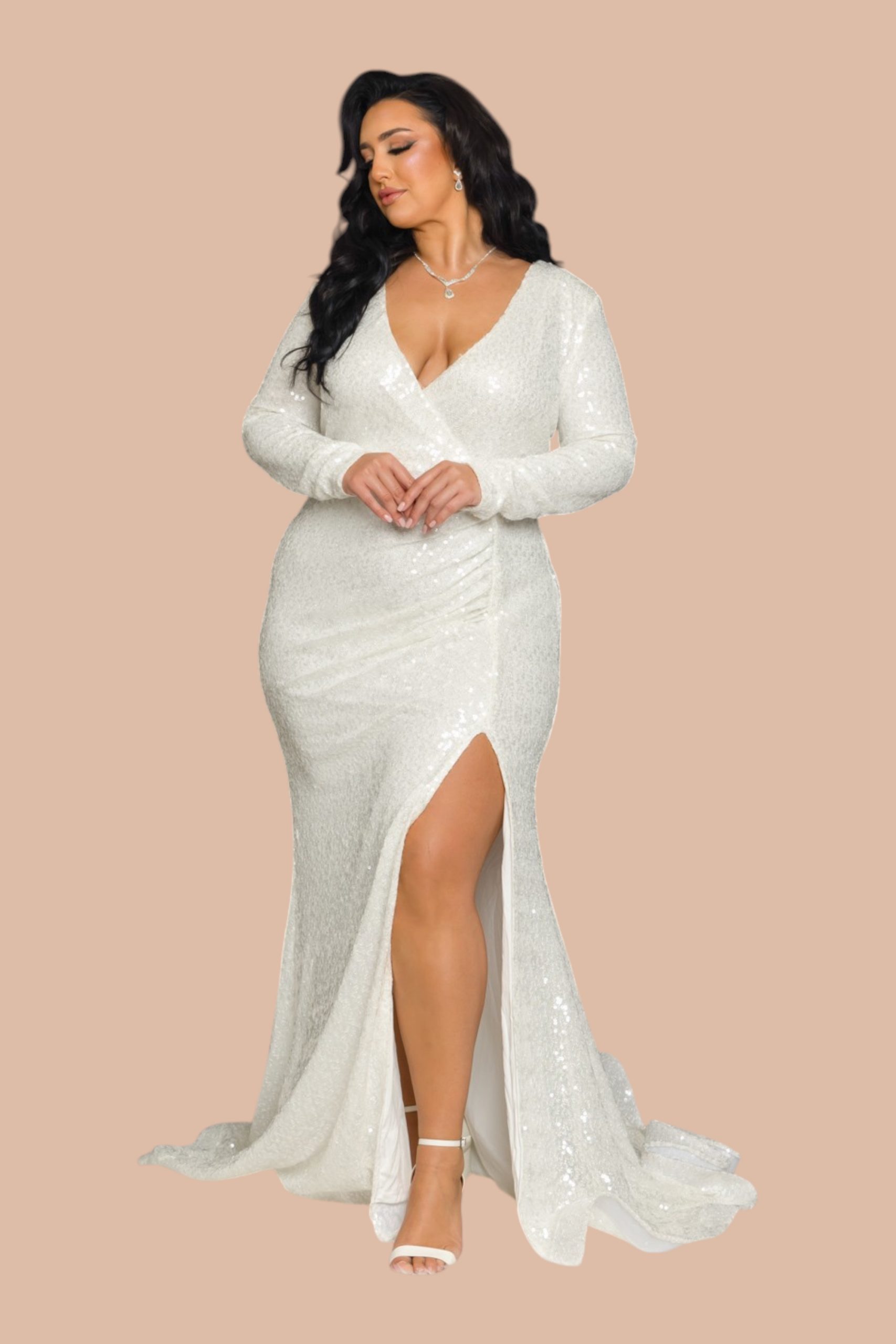 Fleur Robe longue de mariée à paillettes | Bakariluxe