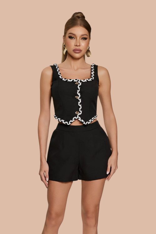 Jolene Ensemble haut et short bordure contrastée