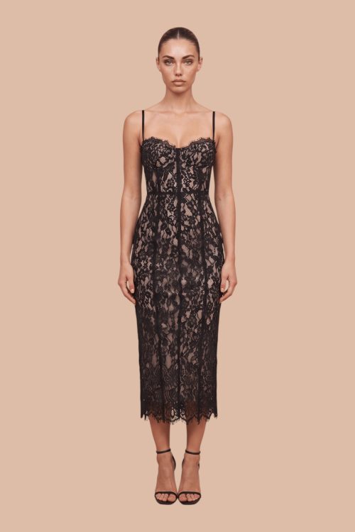 Leonie Corset midi en dentelle minuit