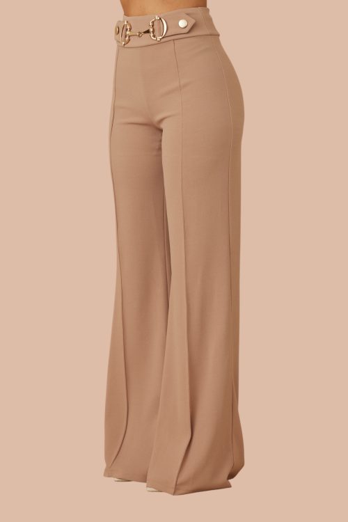 Nicole Pantalon détaillé à boucle dorée à taille haute